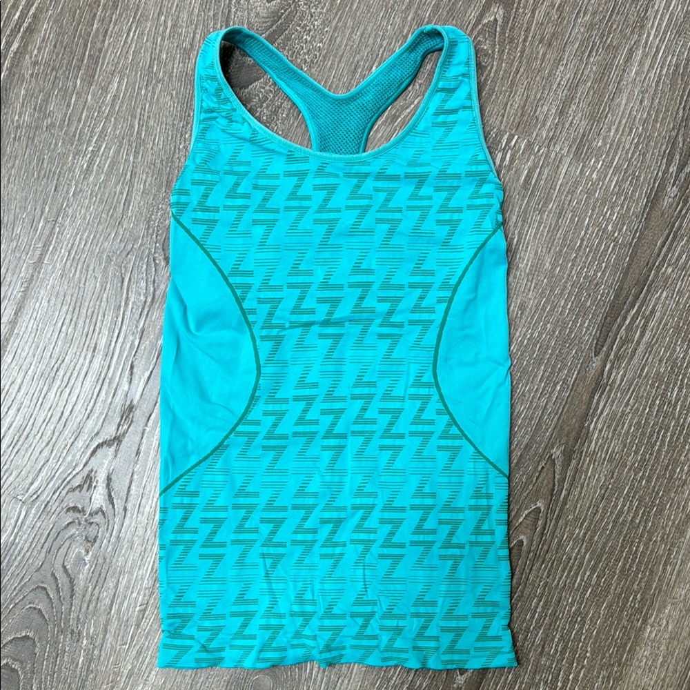 Zella Women's Light Blue & Green Athletic Tank Top XS